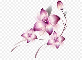 Flower Icon - Painted Transparent Large Pink Flower Clipsrt 