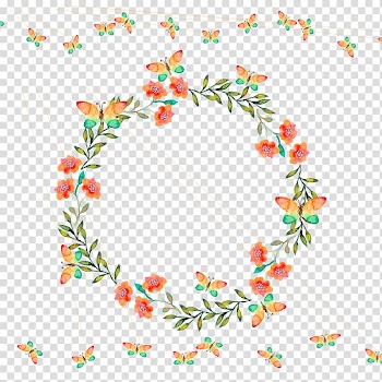 Flower Illustration, flower frame transparent background PNG clipart