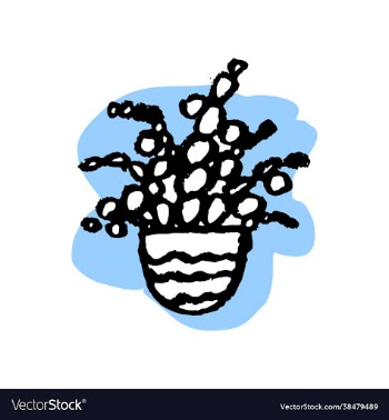 flower in a pot for home - isolate on a white