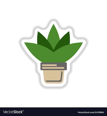 Flower in a pot icon house pot plant in paper vector image
