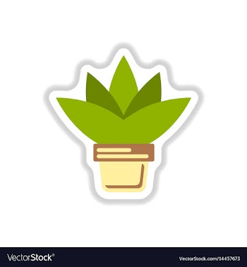 Flower in a pot icon house pot plant in paper vector image