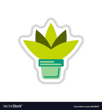 Flower in a pot icon house pot plant in paper vector image