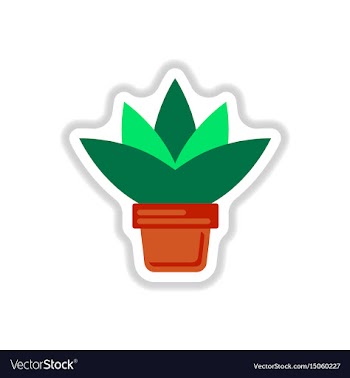 Flower in a pot icon house pot plant in paper vector image