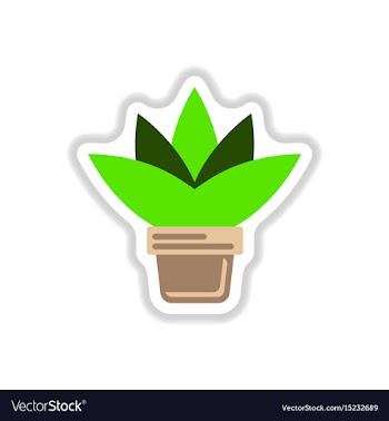 Flower in a pot icon house pot plant in paper vector image