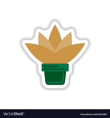 Flower in a pot icon house pot plant in paper vector image