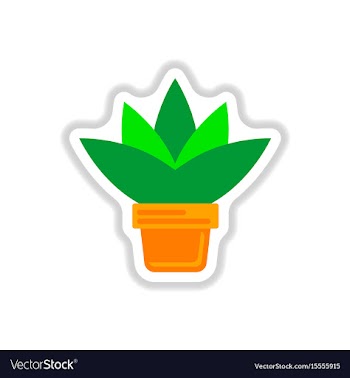Flower in a pot icon house pot plant in paper vector image