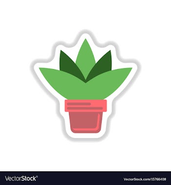 Flower in a pot icon house pot plant in paper vector image