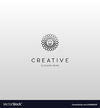 Flower ink creative abstract logo design vector image
