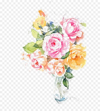 Flower Ink Watercolor painting - Water-color ink flower 