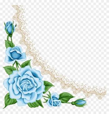 Flower - Light Blue Rose Border