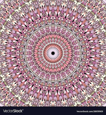 Flower mandala background - floral circular vector image