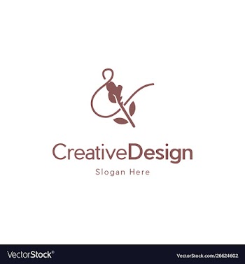 Flower monogram logo design vector image