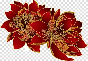 Flower Nelumbo nucifera, Red Flower transparent background PNG clipart