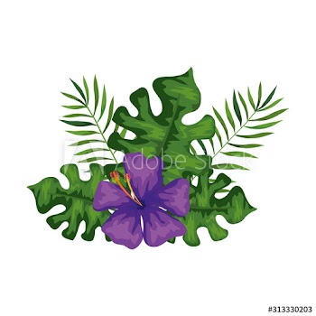 flower of purple color with branches and leafs design