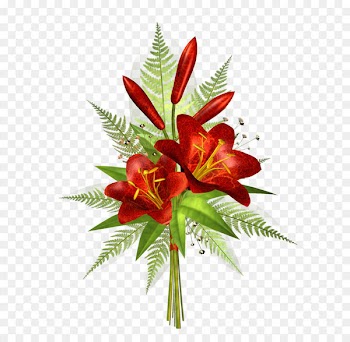 Flower Ornament Clip art - Red Flower Decoration Transparent Clipart 