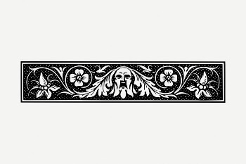 Flower ornament divider clipart, vintage | Free PSD Illustration - rawpixel