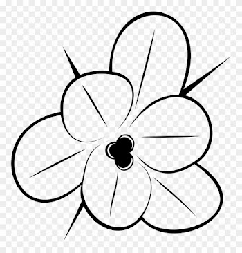 Flower Outline Drawing Rubber Stamp Flower Amp Leaf - Postage Stamp