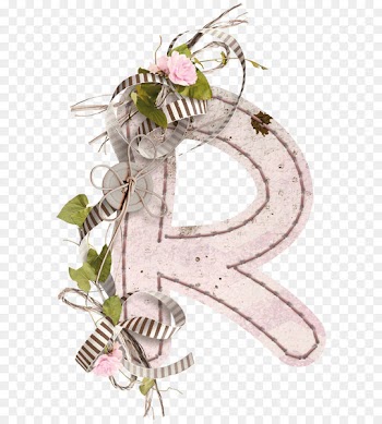 Flower P - Cloth decoration letter R 
