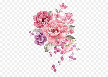 Flower Paper Watercolor painting Stock illustration - Pink ink flowers 