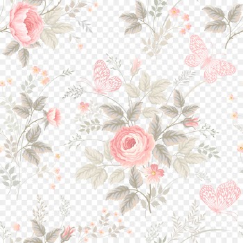 Flower Pattern - Watercolor roses and butterflies seamless background vector 