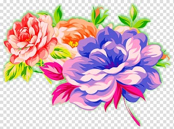 Flower Petal, Painted peony flowers transparent background PNG clipart