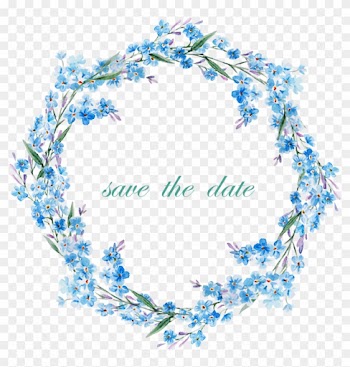Flower Picture Frame Clip Art - Blue Flower Border Png