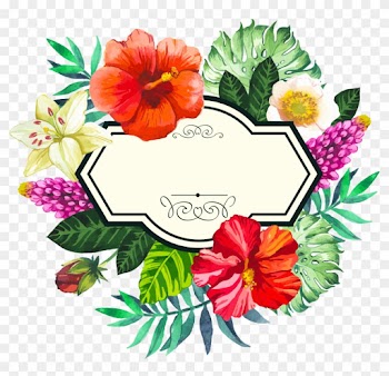 Flower Picture Frame Clip Art - Free Vector Tropical Flowers