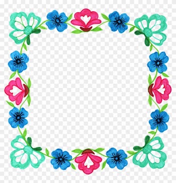 Flower Picture Frames Floral Design Square Clip Art - Flower Frame Free Square