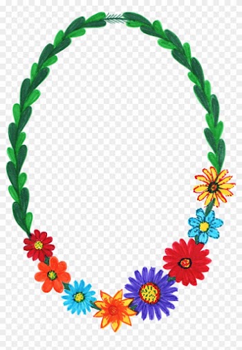 Flower Picture Frames Oval Clip Art - Oval Flower Frame Border