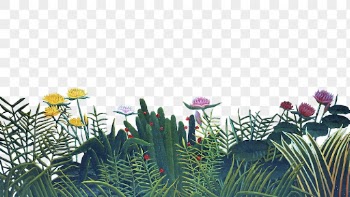 Flower png border, Henri Rousseau-inspired | Free PNG - rawpixel