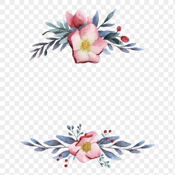 Flower png laurel border, blue | Free PNG - rawpixel