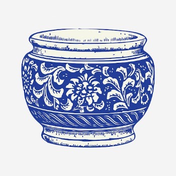 Flower pot clipart, vintage object | Free Photo - rawpixel