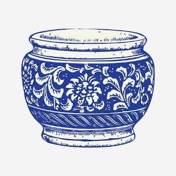 Flower pot clipart, vintage object | Free Vector - rawpixel