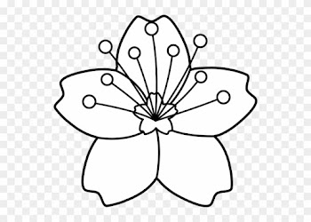 Flower Pot Outline Free Clipart - Sakura Flower Coloring Pages