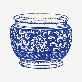 Flower pot sticker, vintage object | Free PSD - rawpixel