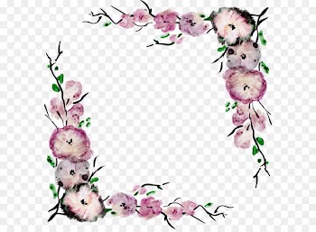 Flower Purple Best borders Euclidean vector - Vector hand-painted flower borders 