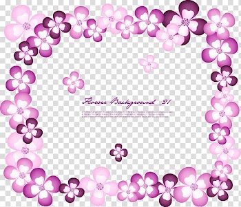 Flower Purple, Purple Romantic flower frame transparent background PNG clipart