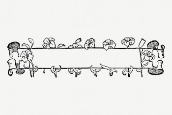 Flower ribbon banner line art, | Free PSD - rawpixel