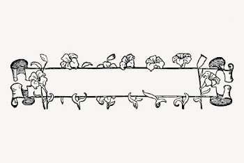 Flower ribbon banner line art | Free Vector - rawpixel