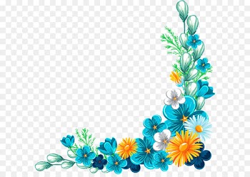 Flower Rose Clip art - Blue Fancy Flower Border Texture 