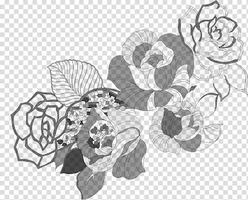 Flower Roses PS Brushes, grayscale of flower transparent background PNG clipart