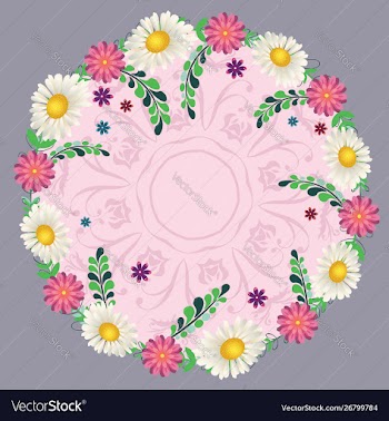 Flower round frame vector image