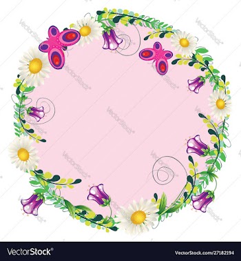 Flower round frame vector image