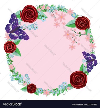 Flower round frame vector image