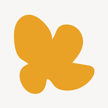 Flower shape collage element, orange | Free Vector - rawpixel