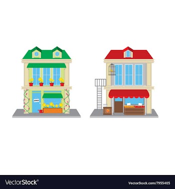 Flower Shop and Fruit Shop vector image