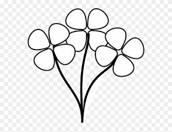 Flower Stem Clip Art Black And White Clipart - Flowers Clipart Black And White