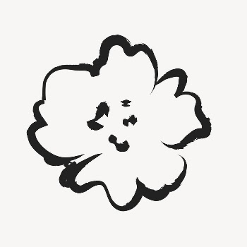 Flower sticker, cute doodle in black | Free Vector Illustration - rawpixel