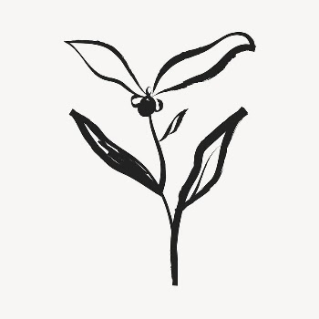 Flower sticker, cute doodle in black | Free Vector Illustration - rawpixel
