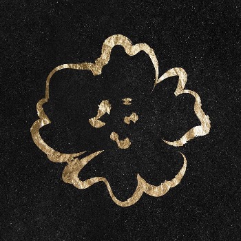 Flower sticker, gold aesthetic illustration | Free PSD Illustration - rawpixel
